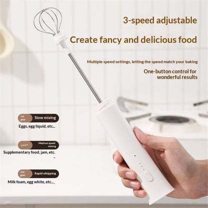 Rechargeable Milk Frother Handheld - Powerful Speed Motor,  - Drink Mixer for Latte, Cappuccino, Matcha & Protein Powder Kemu |Fashion Home Kitchen Beauty