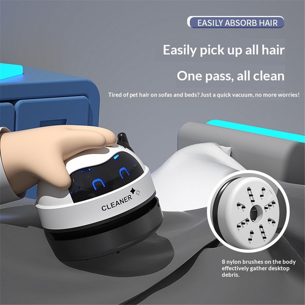 Desktop Vacuum Cleaner Mini,Cordless & Portable,Dust & Crumb Sweeper,Cute Cartoon Robot,USB,Easy to Remove Dust/Hair/Pet Hair/Crumbs on Desktop/Table/Keyboard/Sofa and etc,Lightweight Design