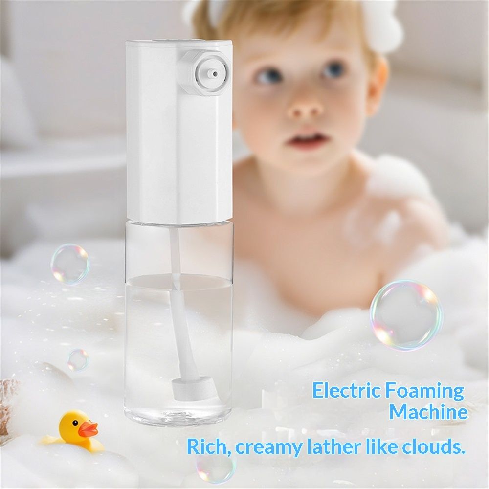 Electric Foaming Shampoo Dispenser Foam Sprayer Shampoo Foamer for Woman Men Baby Kid Dog Cat -White