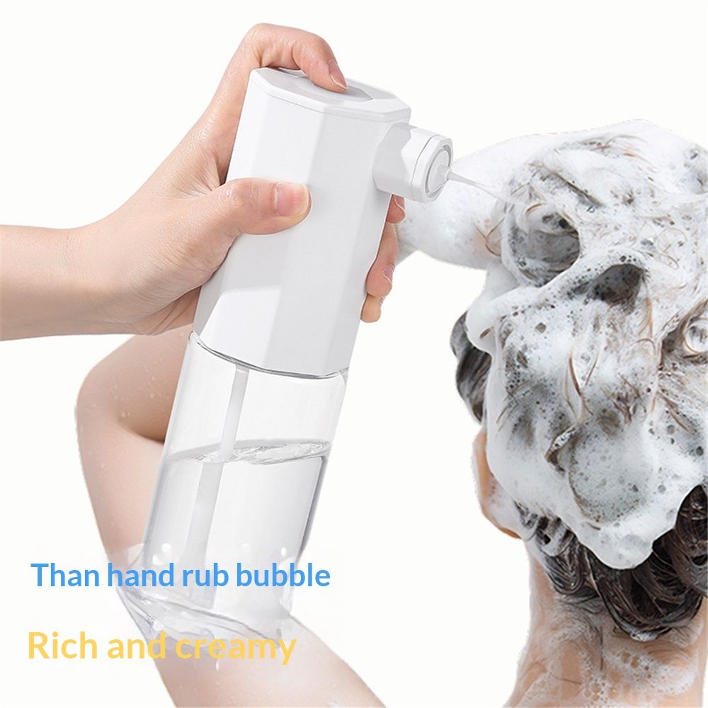 Electric Foaming Shampoo Dispenser Foam Sprayer Shampoo Foamer for Woman Men Baby Kid Dog Cat -White