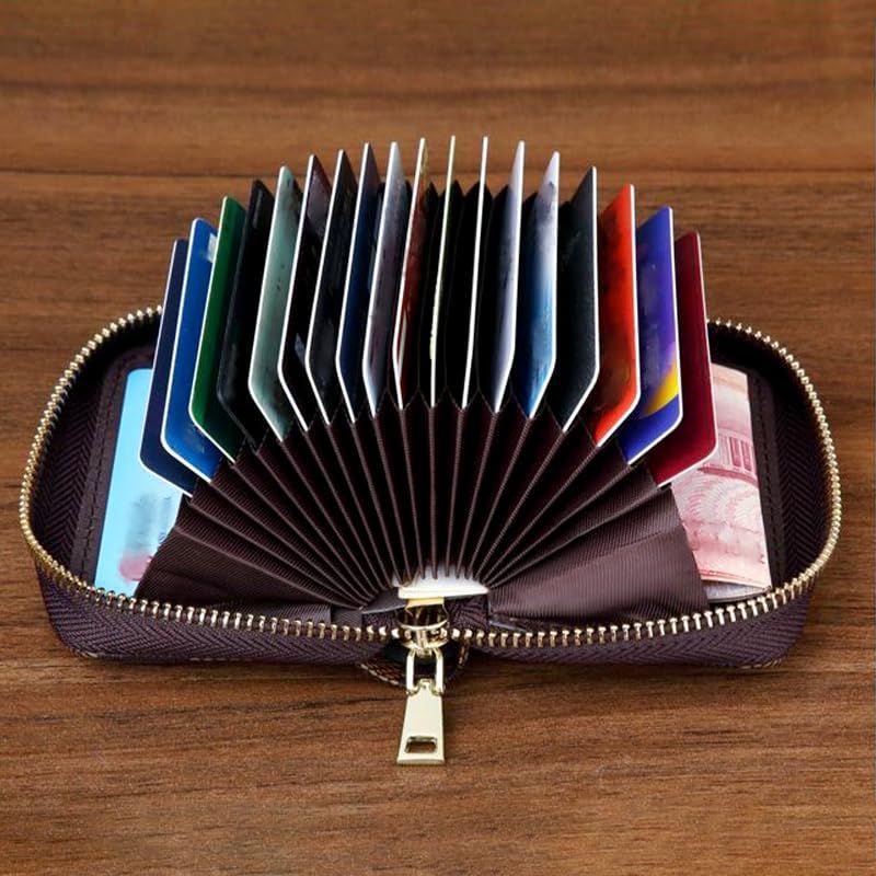 Blue Anti-Magnetic Card Wallet, Creative Multi-Slot Large Capacity Card Holder for Bank Cards, ID, Driver Licence & Business Cards Kemu |Fashion Home Kitchen Beauty