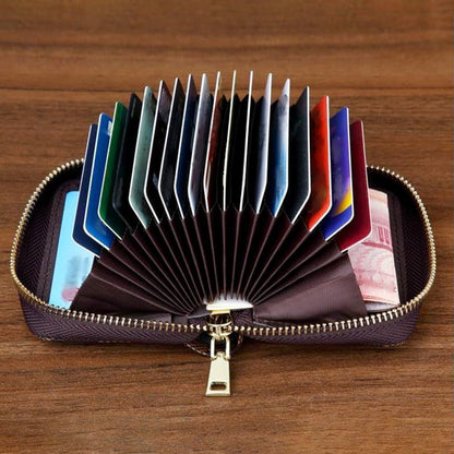 Blue Anti-Magnetic Card Wallet, Creative Multi-Slot Large Capacity Card Holder for Bank Cards, ID, Driver Licence & Business Cards Kemu |Fashion Home Kitchen Beauty