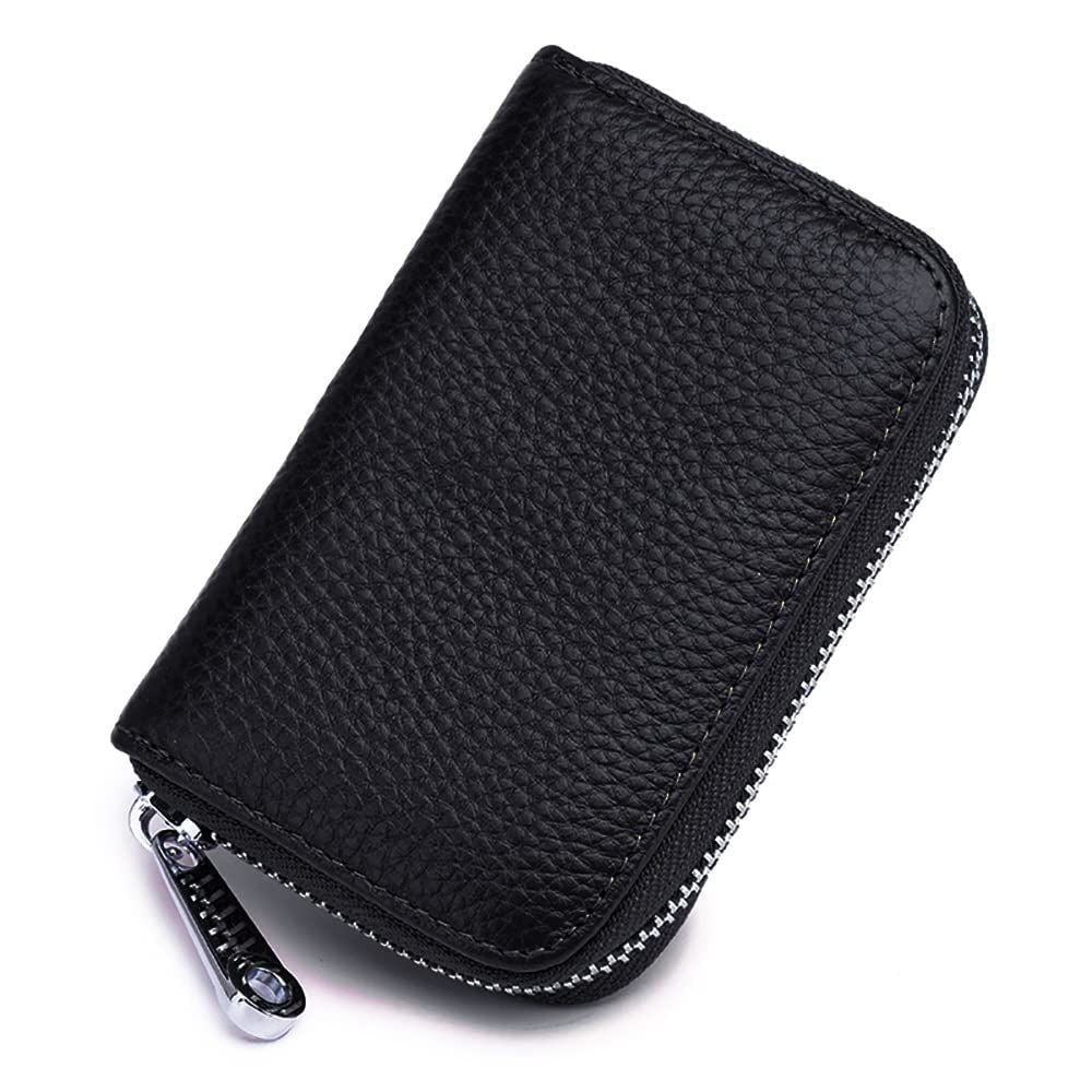 Men Women PU Leather RFID Blocking Card Wallet, Ultra Slim Portable Anti Demagnetisation Credit Card Holder, Mini Lightweight Card Case for Bank Cards ID Daily Carry Kemu |Fashion Home Kitchen Beauty