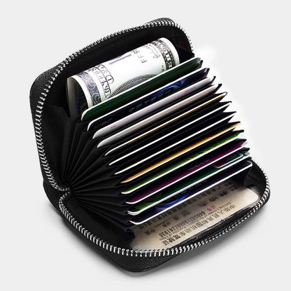 Men Women PU Leather RFID Blocking Card Wallet, Ultra Slim Portable Anti Demagnetisation Credit Card Holder, Mini Lightweight Card Case for Bank Cards ID Daily Carry Kemu |Fashion Home Kitchen Beauty