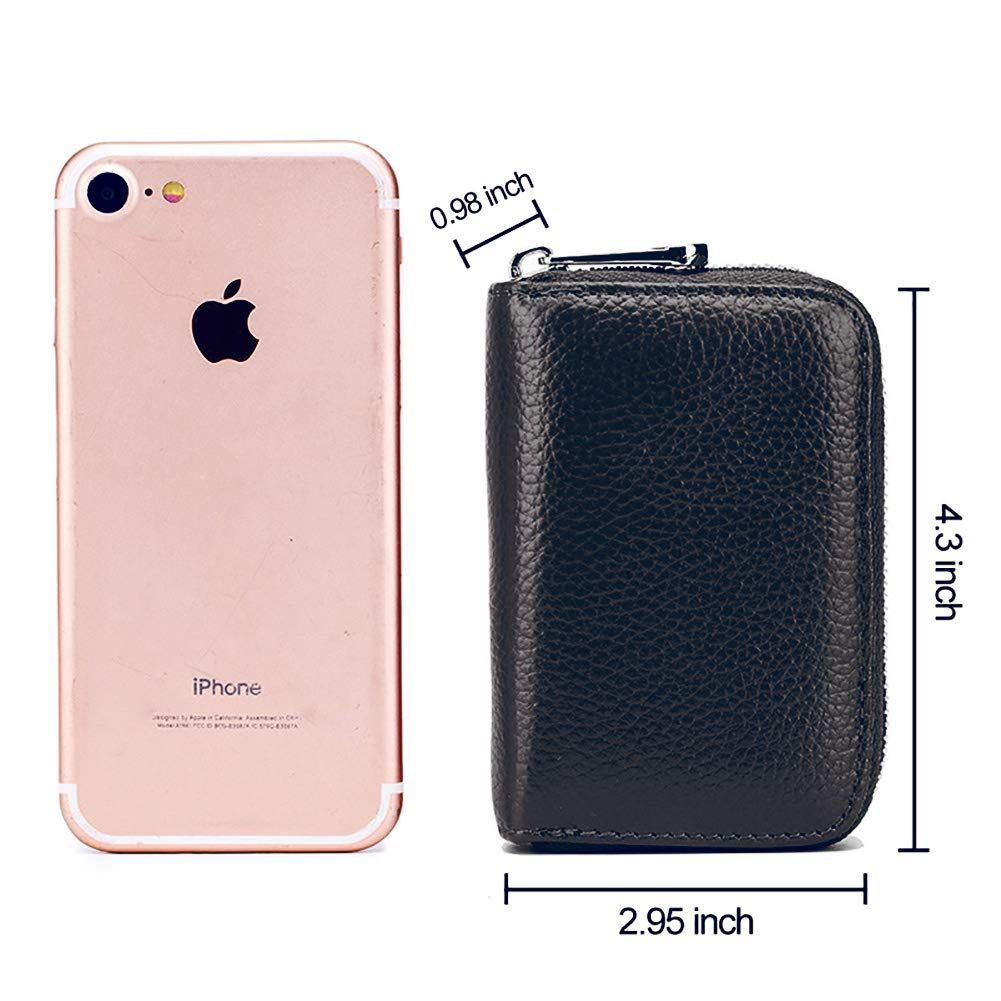 Men Women PU Leather RFID Blocking Card Wallet, Ultra Slim Portable Anti Demagnetisation Credit Card Holder, Mini Lightweight Card Case for Bank Cards ID Daily Carry Kemu |Fashion Home Kitchen Beauty