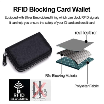 Men Women PU Leather RFID Blocking Card Wallet, Ultra Slim Portable Anti Demagnetisation Credit Card Holder, Mini Lightweight Card Case for Bank Cards ID Daily Carry Kemu |Fashion Home Kitchen Beauty