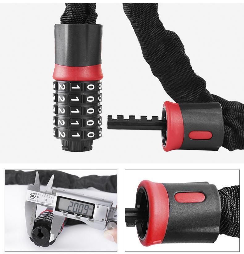Bike Combination Lock - Black Red, 1.2m Kemu |Fashion Home Kitchen Beauty