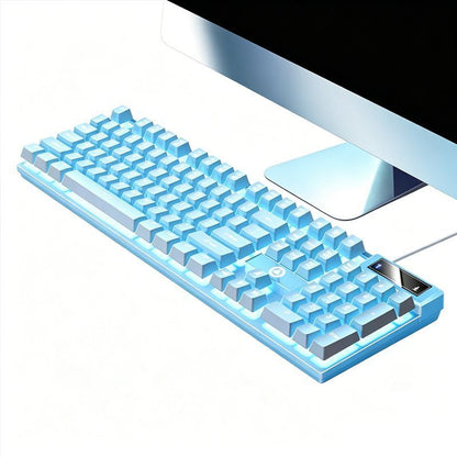 104 Keys Wired Keyboard Blue Kemu |Fashion Home Kitchen Beauty