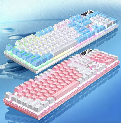104 Keys Wired Keyboard Blue Kemu |Fashion Home Kitchen Beauty