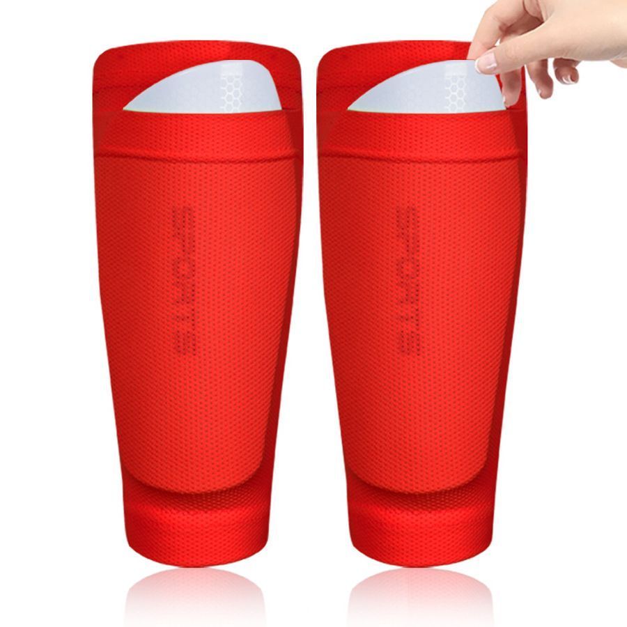 2 Pairs Soccer Shin Guard Sock Red Size L Kemu |Fashion Home Kitchen Beauty