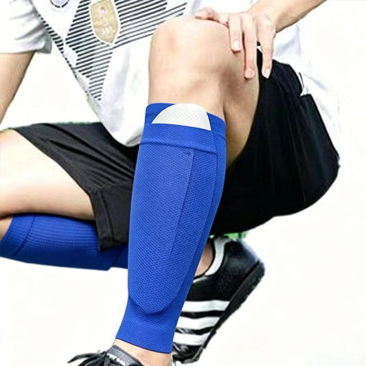 2 Pairs Soccer Shin Guard Sock Blue Size L Kemu |Fashion Home Kitchen Beauty