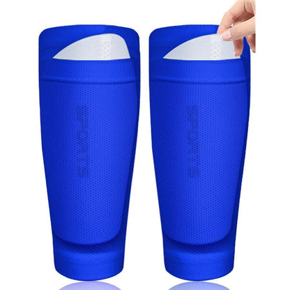 2 Pairs Soccer Shin Guard Sock Blue Size S