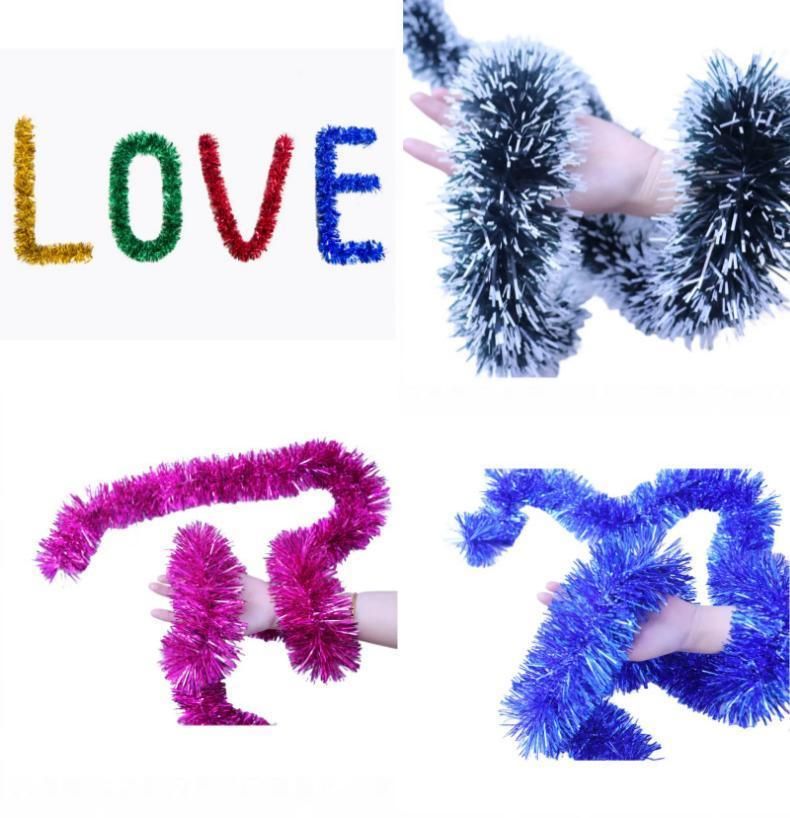 Thick Tinsel Garland 2M Party Decor Green 5pcs