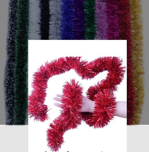 Thick Tinsel Garland 2M Party Decor Orange 5pcs