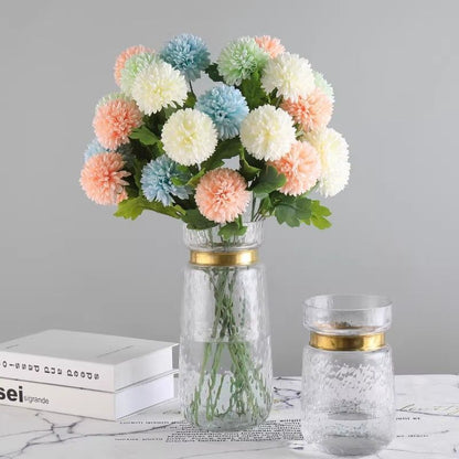 Artificial Hydrangea, Champagne Warm Decor, 7 Pack