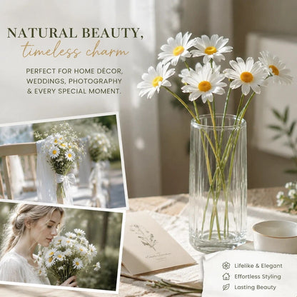 Laid-Back Aussie Lifestyle Fake Chamomile Daisy, Gentle Natural Photo Prop For Home & Cafe 40 pcs