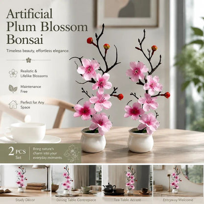 Calming Silk Wintersweet Jar Bonsai Pink 2 Pack
