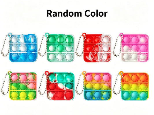 8pk 5cm Square Pop It Fidget Keychain Kemu |Fashion Home Kitchen Beauty