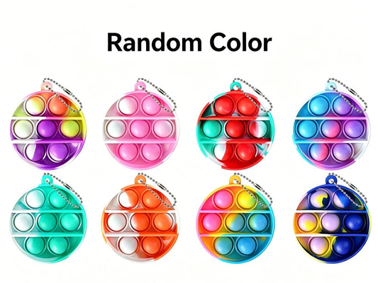 8pk 5cm Round Pop It Fidget Keychain Kemu |Fashion Home Kitchen Beauty