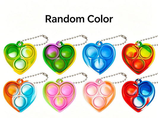 8pk 3cm Heart Pop It Fidget Keychain Kemu |Fashion Home Kitchen Beauty
