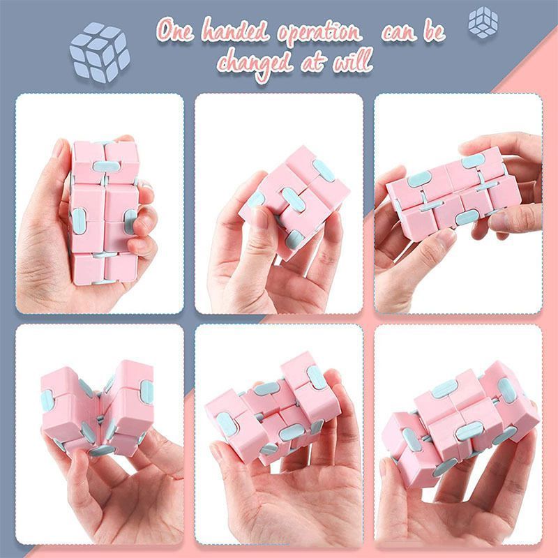 2pk Pastel Green & Pink Infinity Fidget Cube Kemu |Fashion Home Kitchen Beauty