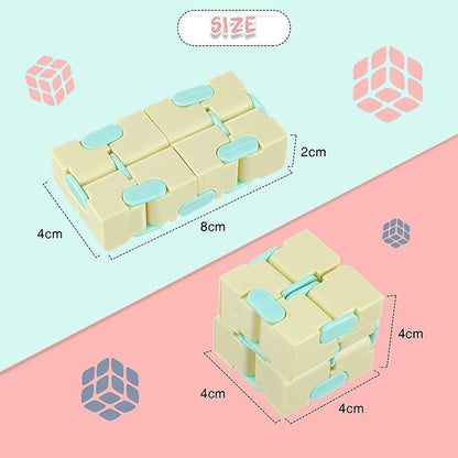 2pk Pastel Yellow & Pink Infinity Fidget Cube Kemu |Fashion Home Kitchen Beauty