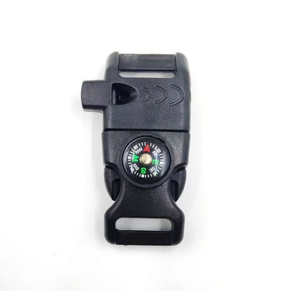 4pk Black Multi Survival Paracord Buckle Flint Whistle Compass Kemu |Fashion Home Kitchen Beauty