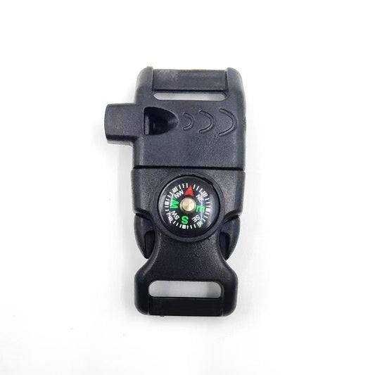 4pk Black Multi Survival Paracord Buckle Flint Whistle Compass Kemu |Fashion Home Kitchen Beauty