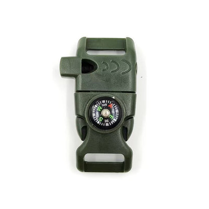 4pk Army Green Multi Survival Paracord Buckle Flint Whistle Compass Kemu |Fashion Home Kitchen Beauty
