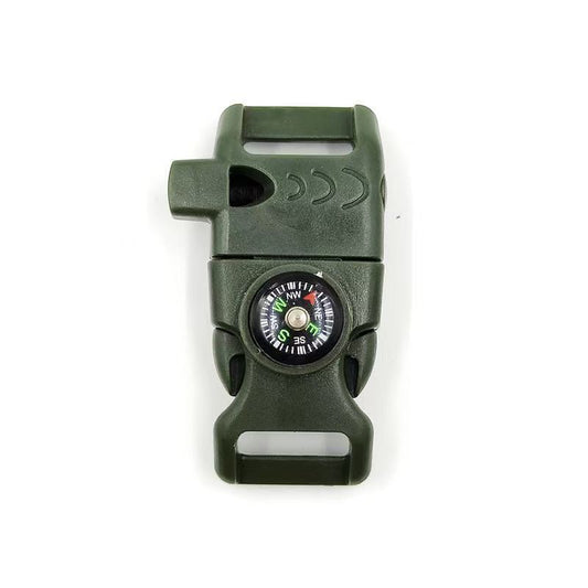 4pk Army Green Multi Survival Paracord Buckle Flint Whistle Compass Kemu |Fashion Home Kitchen Beauty