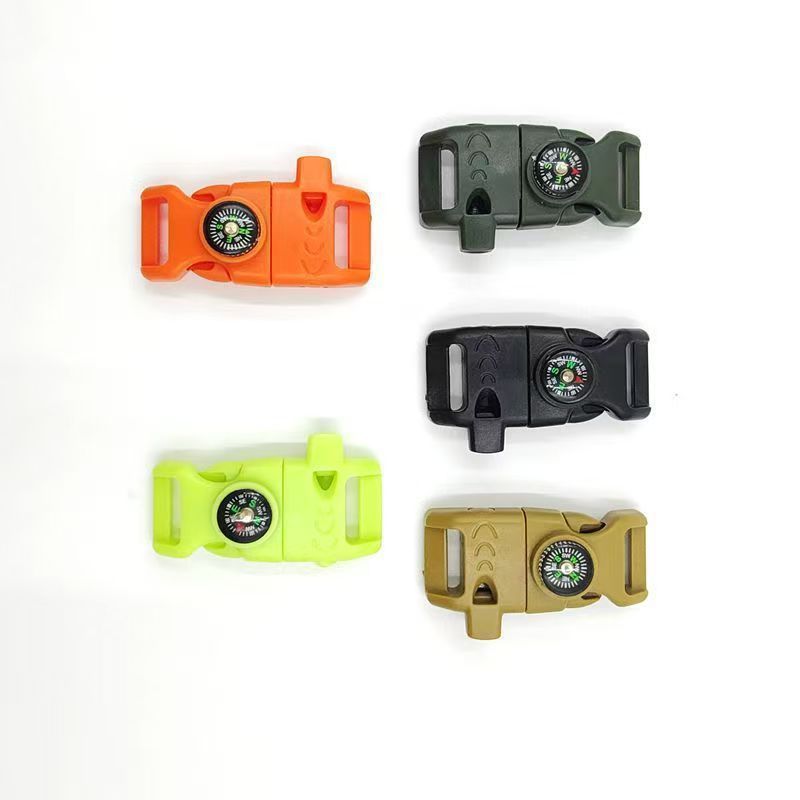4pk Orange Multi Survival Paracord Buckle Flint Whistle Compass Kemu |Fashion Home Kitchen Beauty