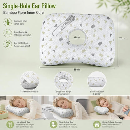 Pressure Free Ear Pillow 39x28x6, Bohr Grey, Avoid Ear Soreness With Headphones Kemu |Fashion Home Kitchen Beauty