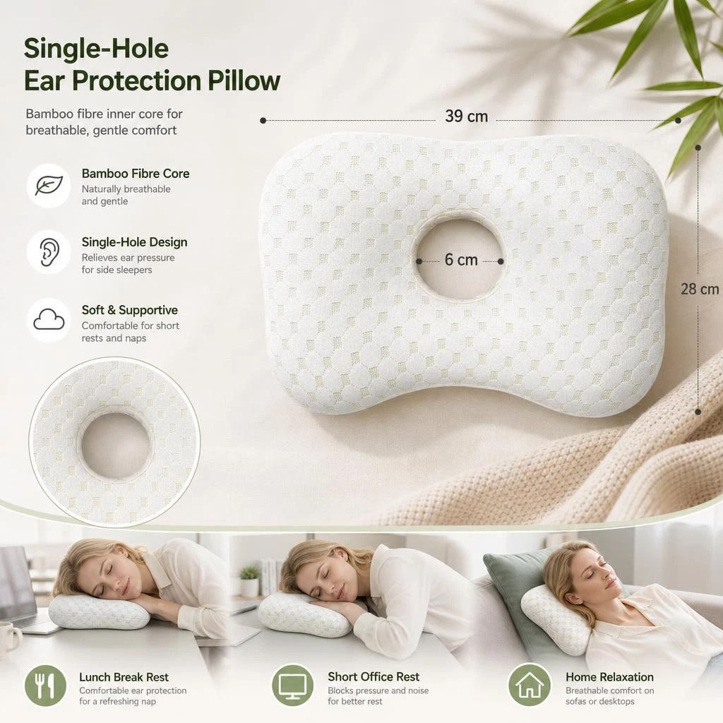 Side Sleep Ear Guard Pillow 39x28x6, Rock Gold, Gentle Head Support For Rest Kemu |Fashion Home Kitchen Beauty