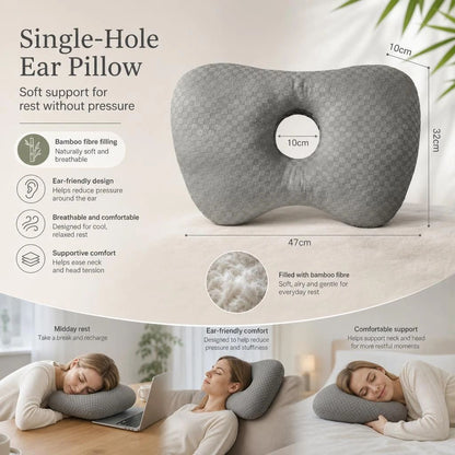 Oversized Ear Care Sleeping Pillow 47x32x10, Grey, Spacious For Heavy Side Sleepers Kemu |Fashion Home Kitchen Beauty