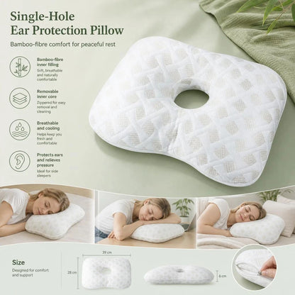 Detachable Washable Liner Ear Pillow 39x28x6, White, Convenient Daily Cleaning Kemu |Fashion Home Kitchen Beauty