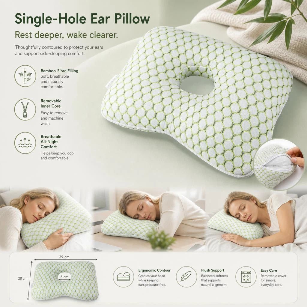 Washable Inner Ear Pillow 39x28x6, Green, Keep Fresh For Long-Term Use Kemu |Fashion Home Kitchen Beauty