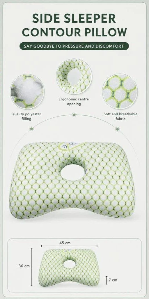 Washable Inner Ear Pillow 39x28x6, Green, Keep Fresh For Long-Term Use Kemu |Fashion Home Kitchen Beauty