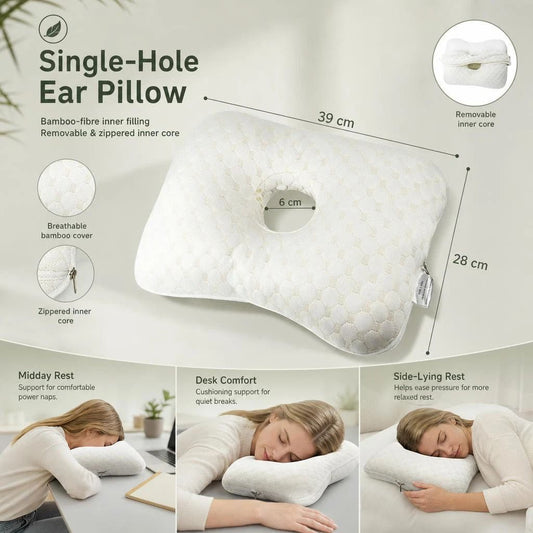 Removable Core Single Hole Ear Pillow 39x28x6, Gold, Elegant Bedroom Cushion Kemu |Fashion Home Kitchen Beauty