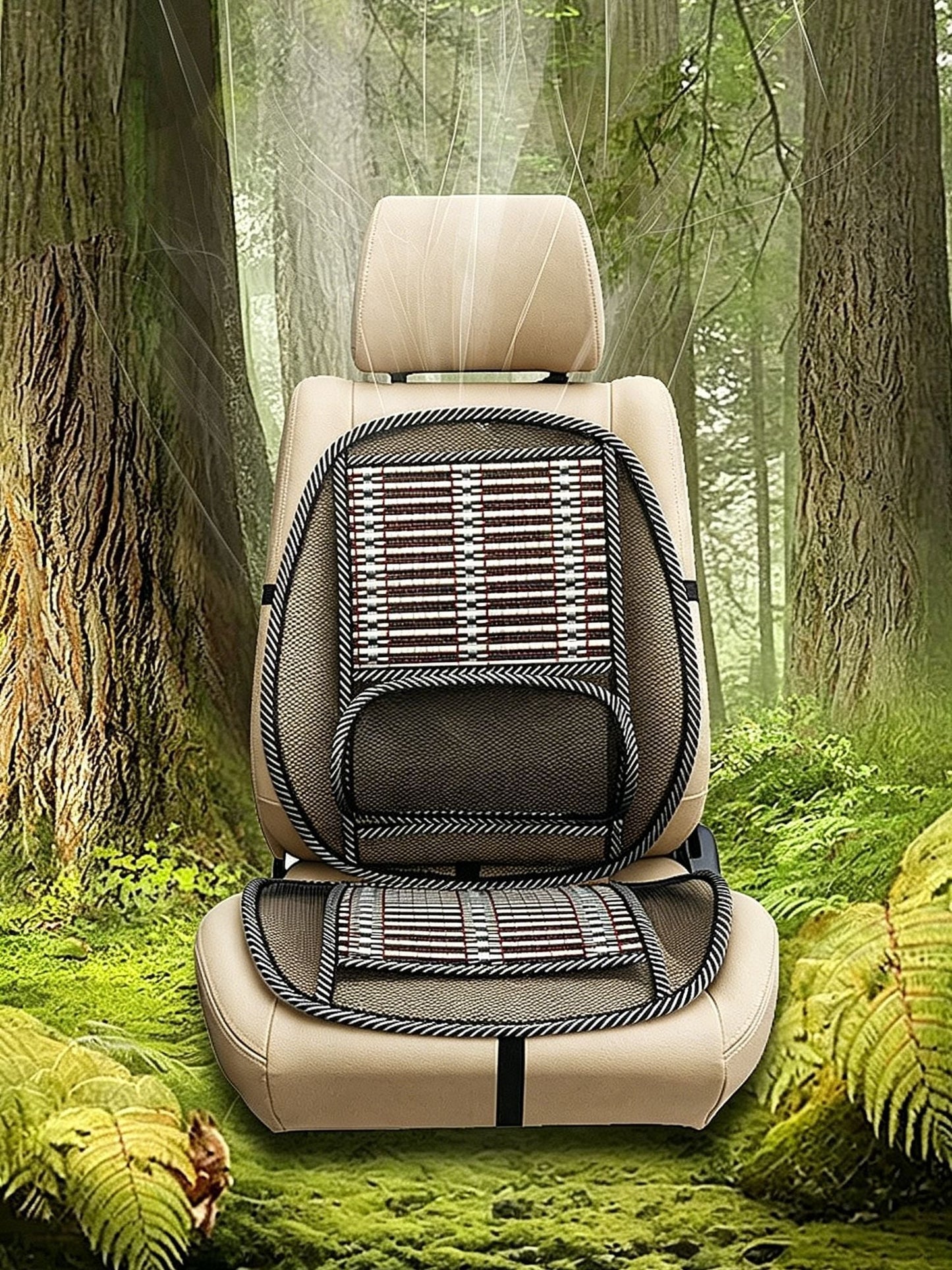 2pcs Car Bamboo Wire Cooling Seat Cushion With Backrest Kemu |Fashion Home Kitchen Beauty