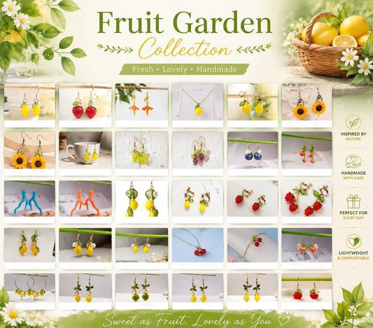 Vivid Fruit Hook Earrings, Double Lemons Three Leaves Single Flower Design, One Pair Kemu |Fashion Home Kitchen Beauty