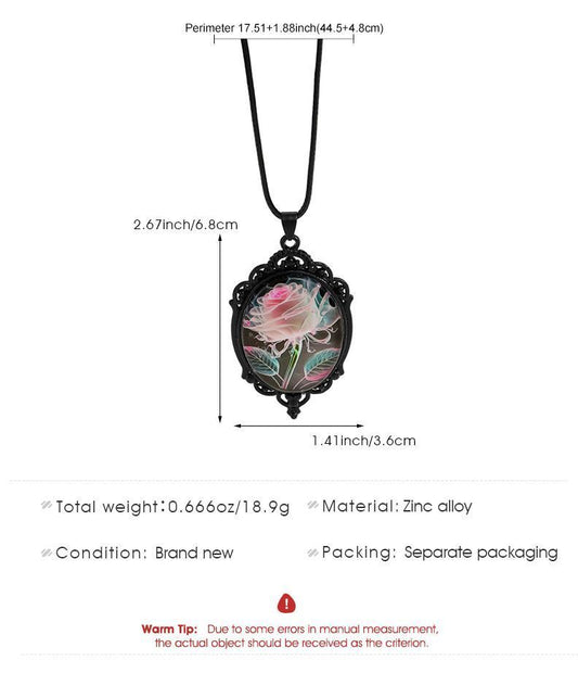Simple Oval Cabochon Glass Alloy Necklace, Matte Black Plating, Cool Daily Ornament Gift For Club & Casual Trip Kemu |Fashion Home Kitchen Beauty
