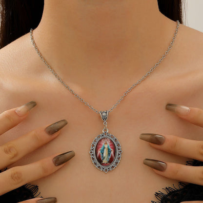 Stylish Oval Glass Time Gem Alloy Pendant Jewelry, Antique Silver Tone, Sweet Surprise Gift For Weekend Outing Kemu |Fashion Home Kitchen Beauty