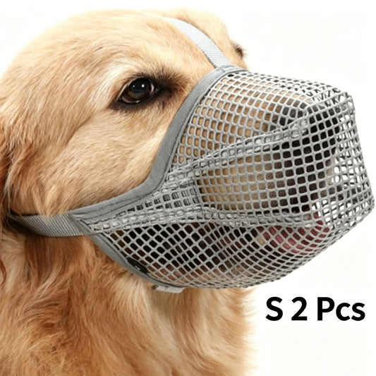 Grey Mesh Dog Muzzle S 2pcs, Drinkable Kemu |Fashion Home Kitchen Beauty