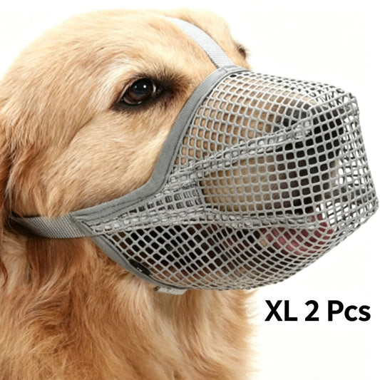 Grey Mesh Dog Muzzle XL 2pcs, Drinkable Kemu |Fashion Home Kitchen Beauty