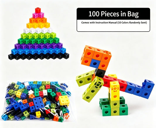 100pcs 10 Colors Mixed PP Square Building Blocks Kemu |Fashion Home Kitchen Beauty