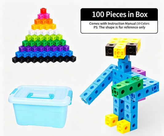 100pcs With Storage Box 10 Colors Mixed PP Square Blocks Kemu |Fashion Home Kitchen Beauty