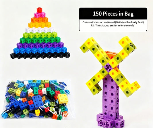 150pcs 10 Colors Mixed PP Square Building Blocks Kemu |Fashion Home Kitchen Beauty