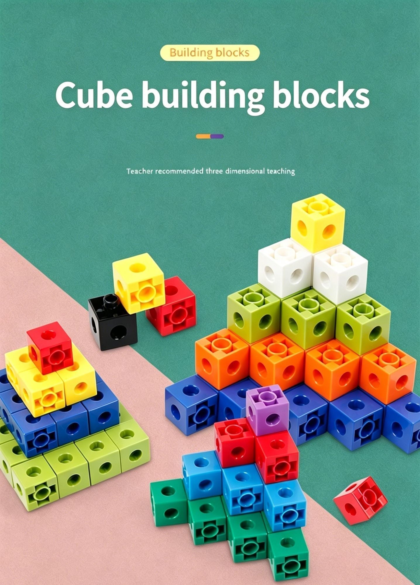 150pcs 10 Colors Mixed PP Square Building Blocks Kemu |Fashion Home Kitchen Beauty
