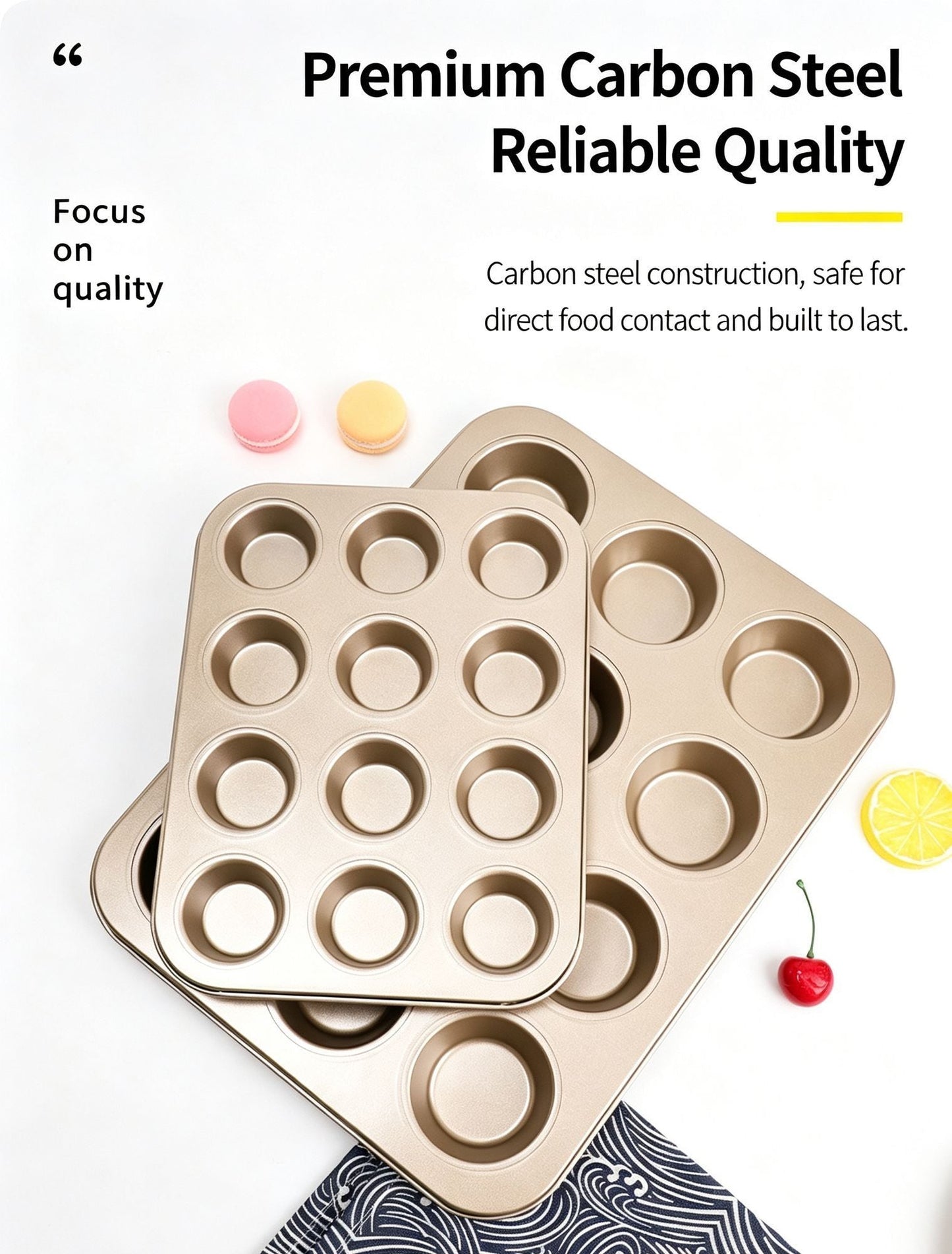 Non-Stick Muffin Baking Tray, Home Oven Cake Bread Baking Mould, Black 6-Cup Baking Pan, Durable Kitchen Baking Equipment Kemu |Fashion Home Kitchen Beauty