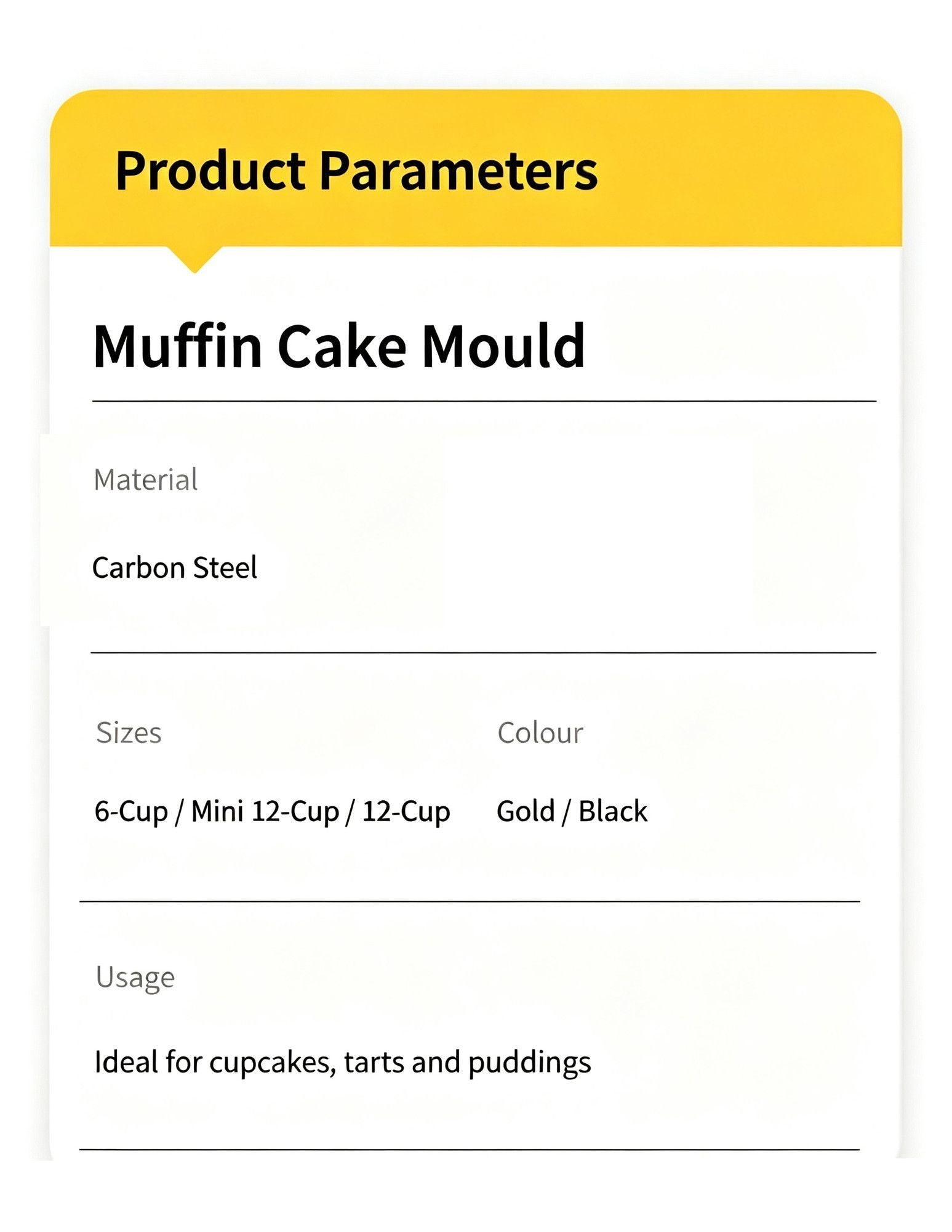 Non-Stick Muffin Baking Tray, Home Oven Cake Bread Baking Mould, Black 6-Cup Baking Pan, Durable Kitchen Baking Equipment Kemu |Fashion Home Kitchen Beauty